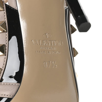 Valentino Garavani Patent Nappa Rockstud Ankle Strap 100mm Pumps 37.5 Black Poudre 8 of 9