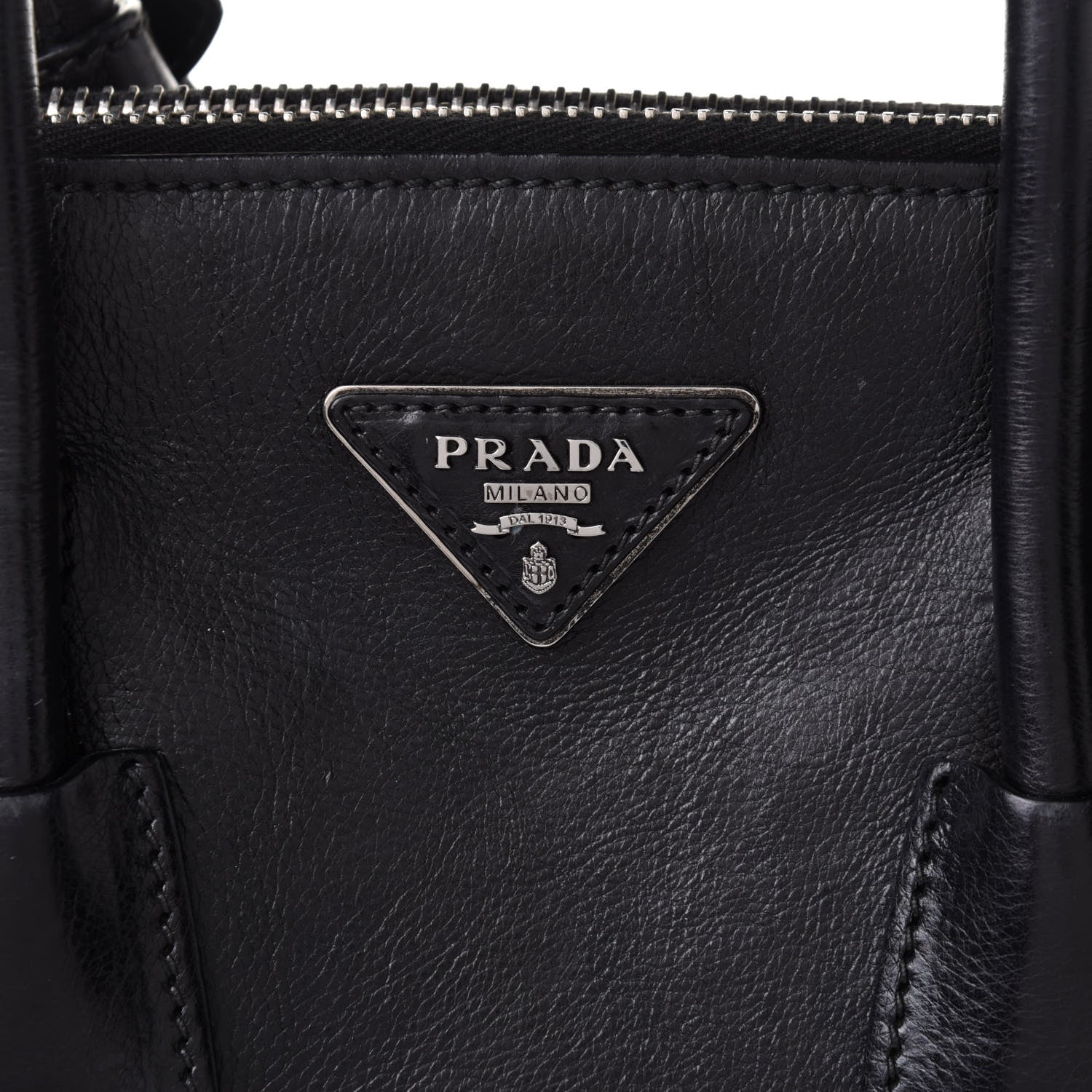 Prada Glace Calf Twin Pocket Tote Black 8 of 13