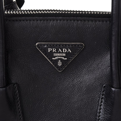 Prada Glace Calf Twin Pocket Tote Black 8 of 13