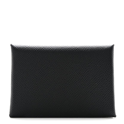 Hermes Epsom Calvi Duo Card Case Black 1 of 8