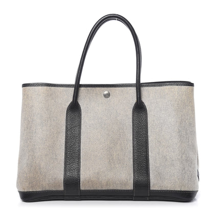 Hermes Buffle Skipper Toile Garden Party 36 MM Tote Black 1 of 10