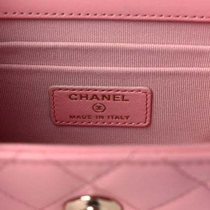 Chanel Lambskin Quilted Mini Trendy CC Clutch With Chain Pink 10 of 20