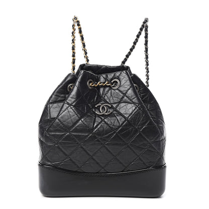 Chanel Aged Calfskin Quilted Small Gabrielle Backpack Black 1 of 10