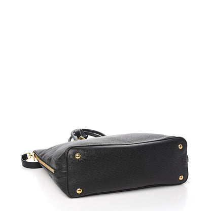 Prada Vitello Daino Side Zip Tote Black 3 of 9