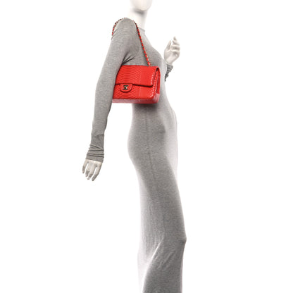 Chanel Snakeskin Medium Double Flap Red 2 of 12