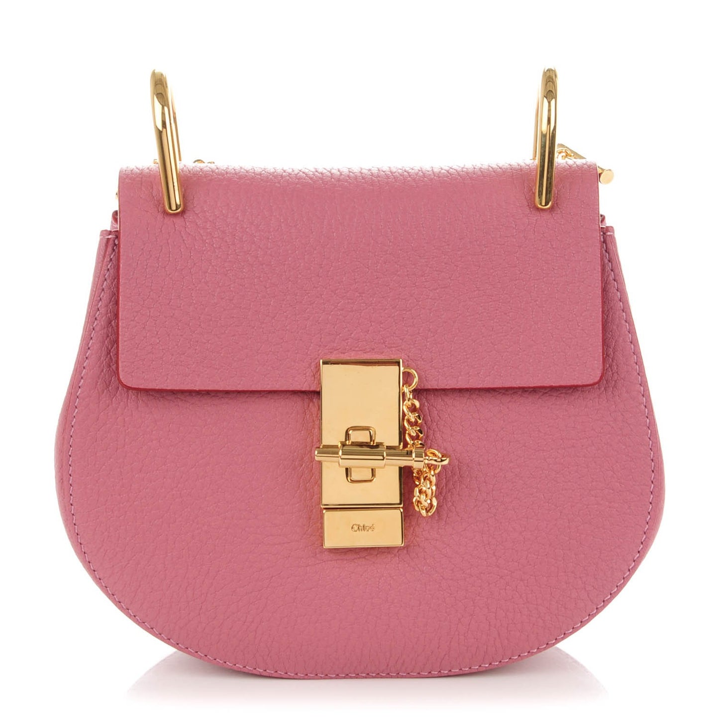 Grained Lambskin Mini Drew Shoulder Bag Faded Rose