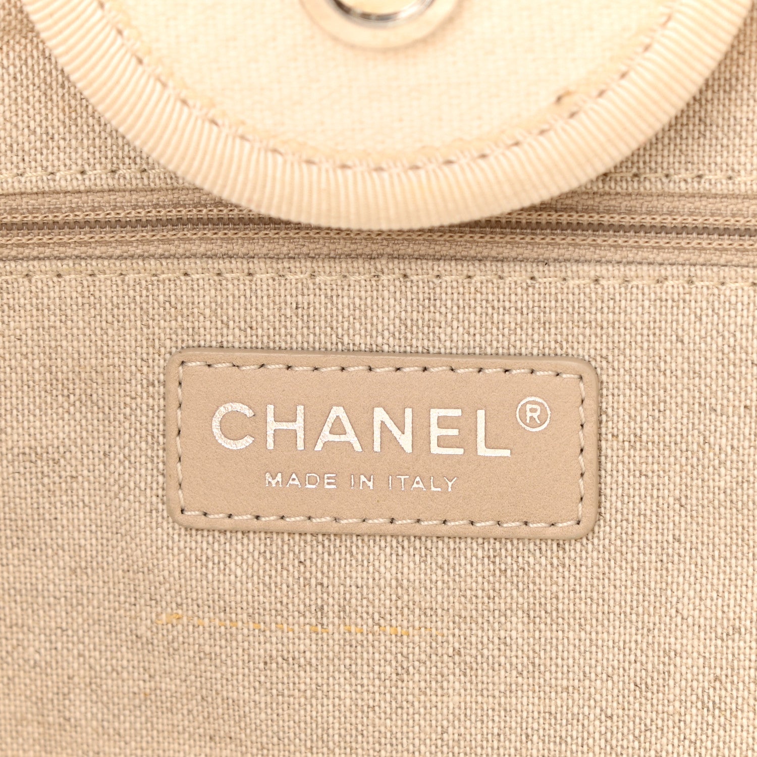 Chanel Canvas Medium Deauville Tote Beige 6 of 12