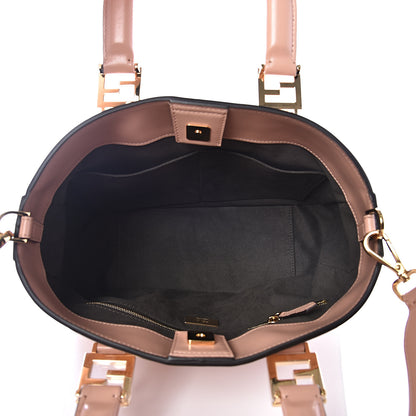 Fendi Vitello Glacier Small FF Tote Rosa Bourbon 4 of 10