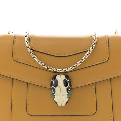 Bulgari Calfskin Small Serpenti Forever Snake Strap Crossbody Bag Dark Yellow 9 of 12