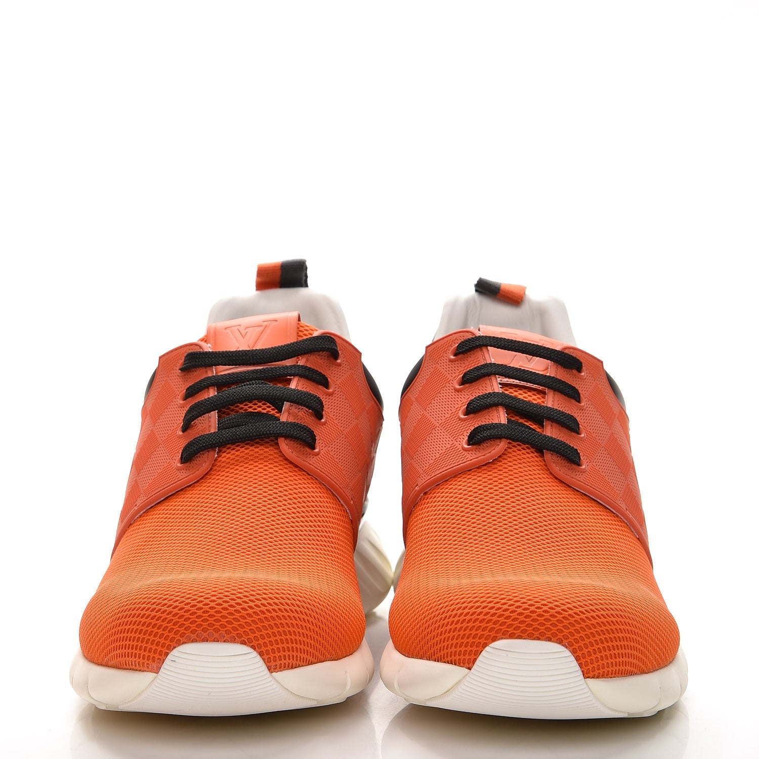 Louis Vuitton Rubber Mesh Suede Damier Fastlane Low Sneakers 9.5 Orange 2 of 10
