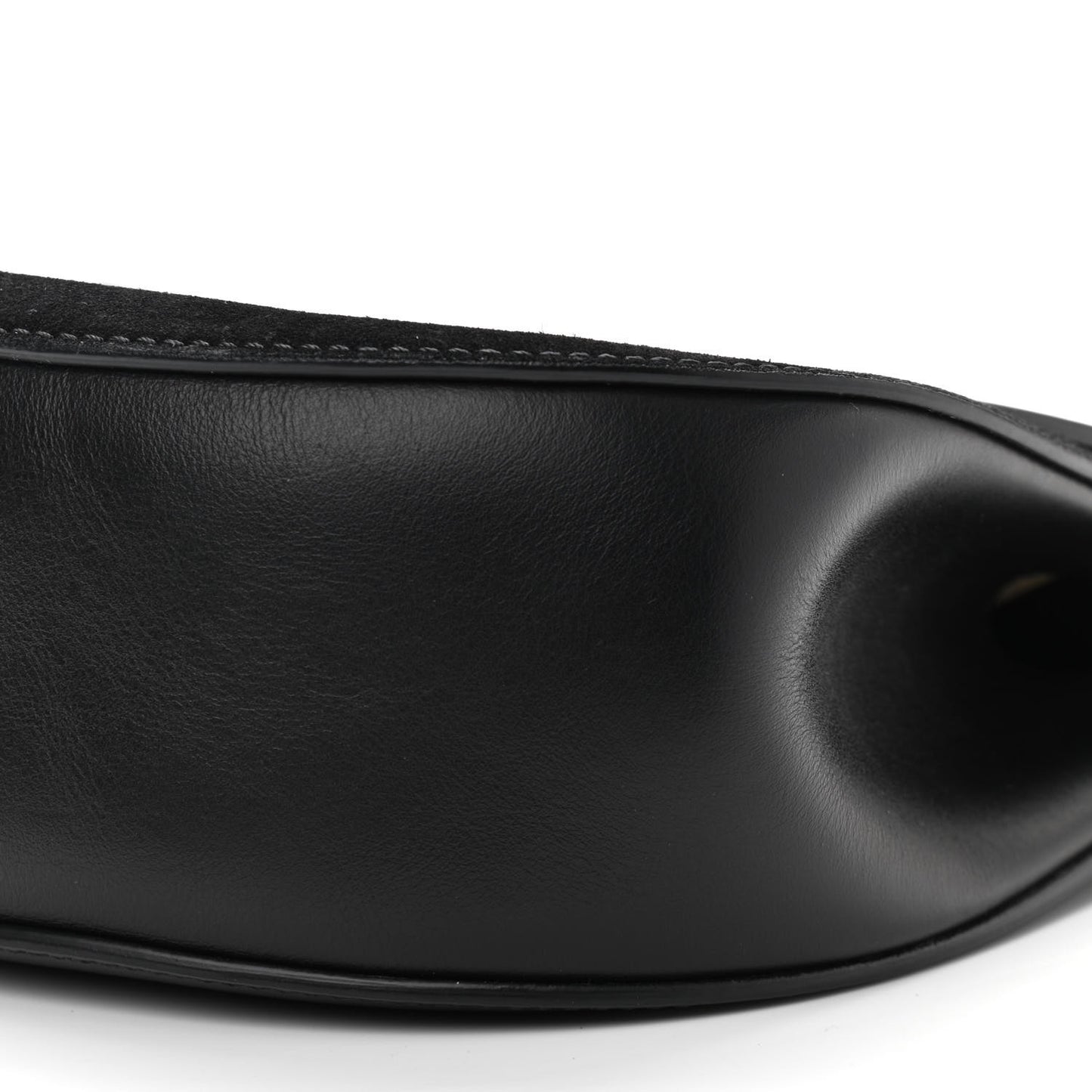 Suede Smooth Calfskin Drew Shoulder Bag Black