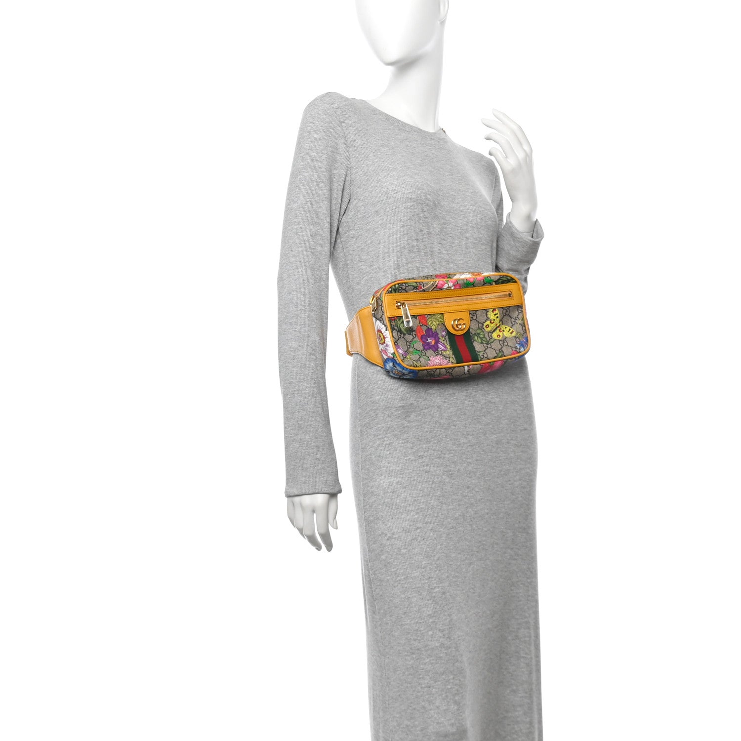 Gucci GG Supreme Monogram Flora Medium Ophidia Belt Bag Beige Multicolor Crop 2 of 11