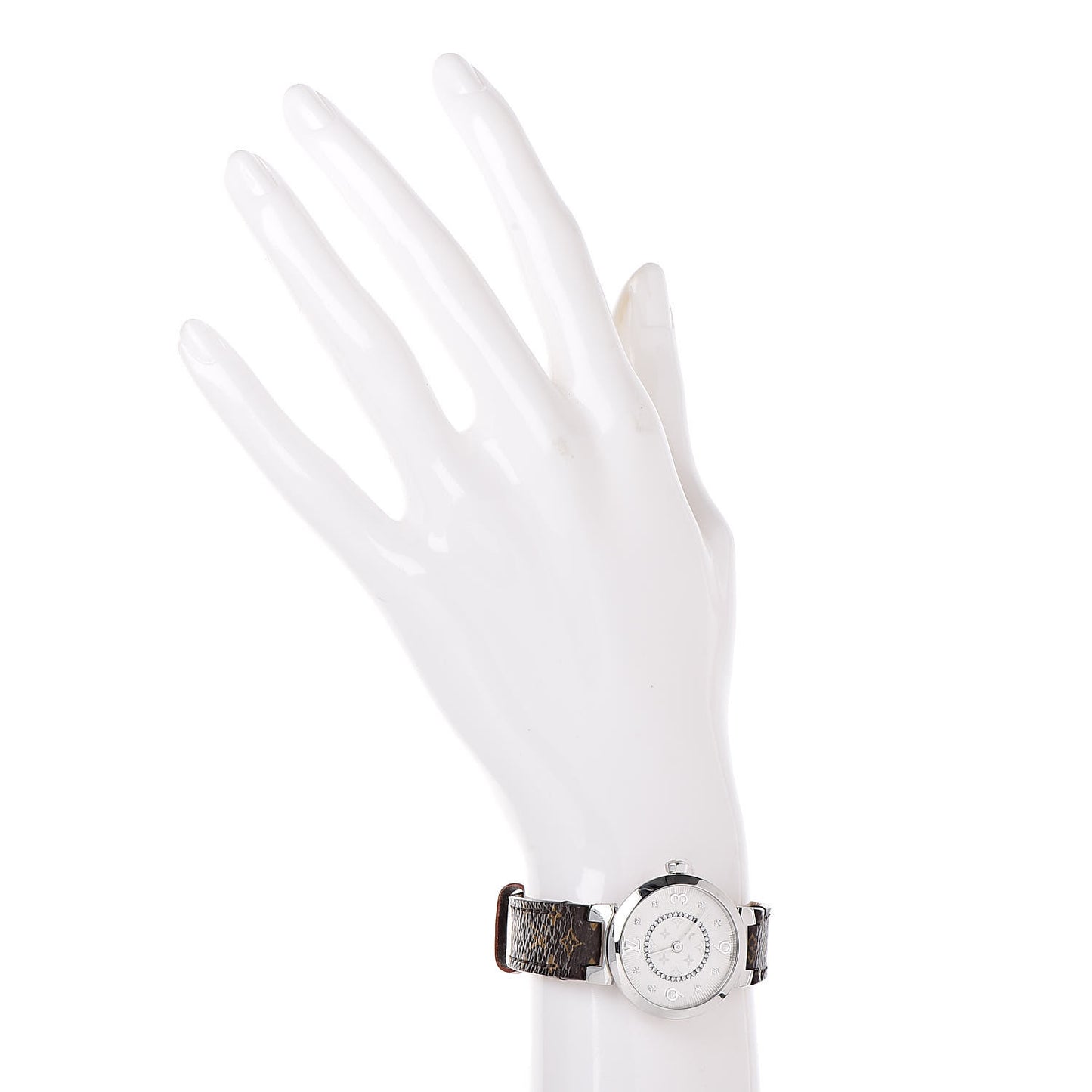 Stainless Steel Monogram Diamond 28mm Tambour Slim Quartz Watch