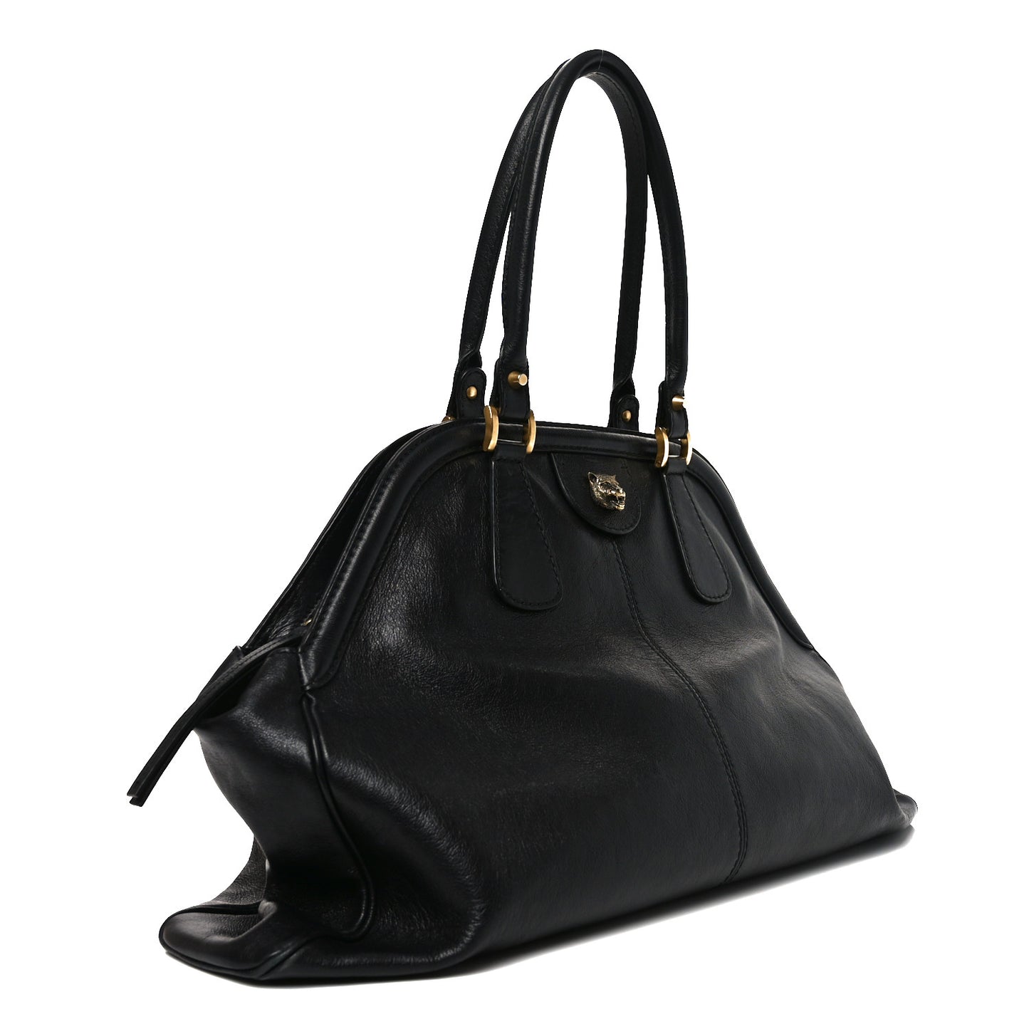 Calfskin Large Re(Belle) Top Handle Bag Black
