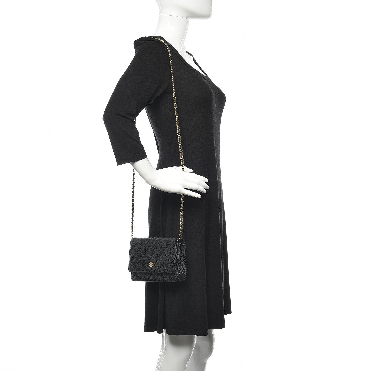 Chanel Caviar Quilted Wallet On Chain WOC Black 2 of 11