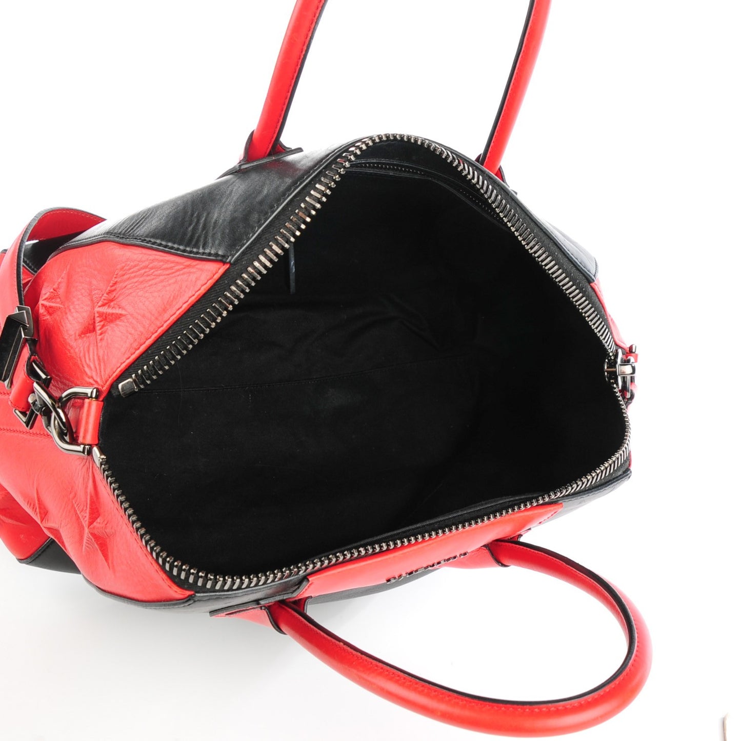 Smooth Calfskin Star Embossed Medium Antigona Black Red