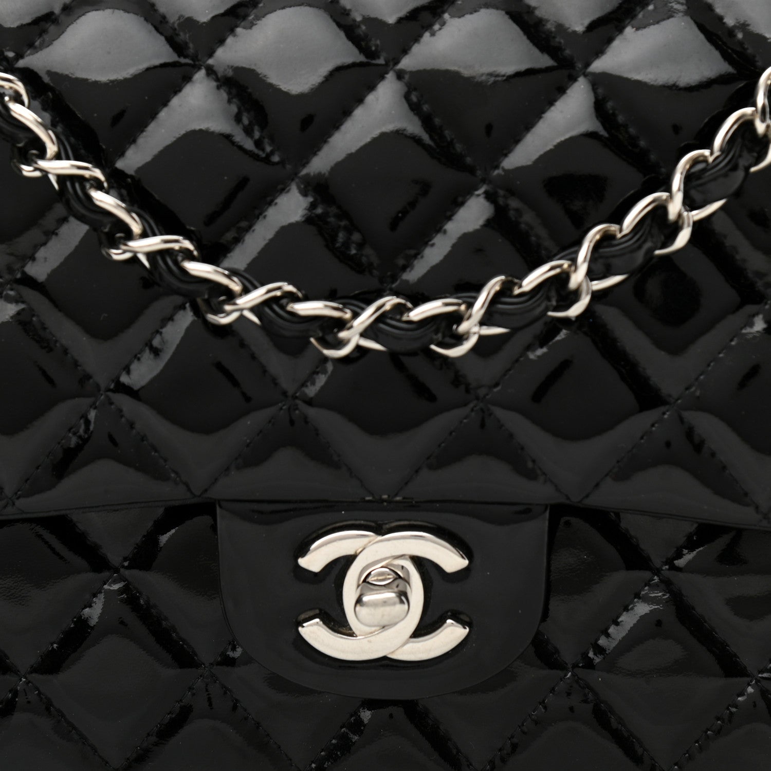 Chanel Patent Quilted Medium Double Flap Black 8 of 12