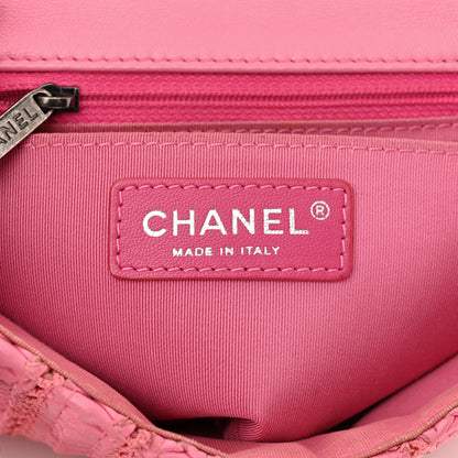 Chanel Lambskin Crochet Embroidered Mini Flap Pink 6 of 10