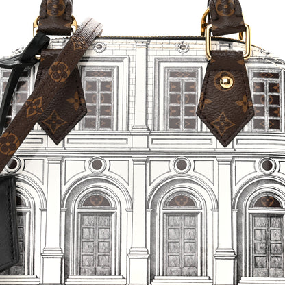 Louis Vuitton X FORNASETTI Calfskin Architettura Alma BB Black White 8 of 12