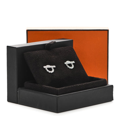 Hermes 18K White Gold Diamond Finesse Earrings 5 of 5