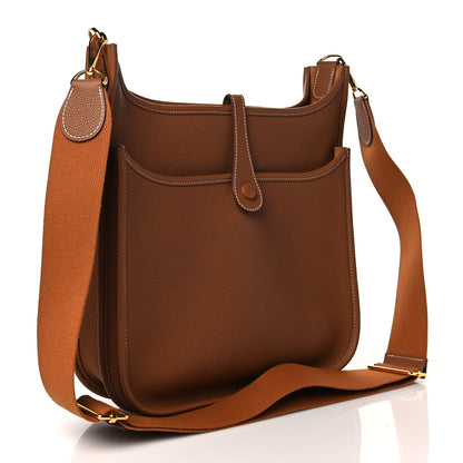 Hermes Taurillon Clemence Evelyne III PM Gold 3 of 10