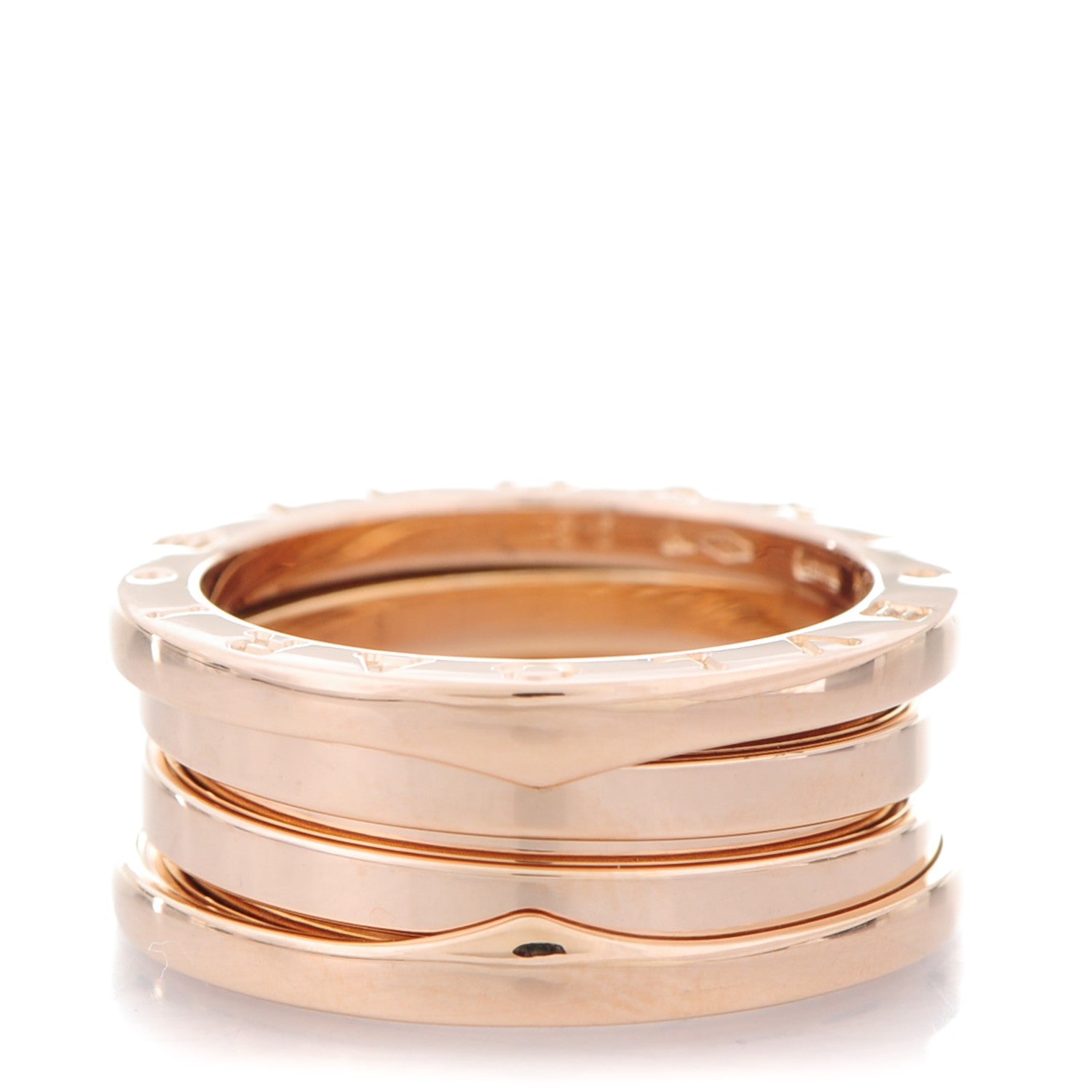 Bulgari 18K Rose Gold B.Zero1 Three-Band Ring 53 6.5 1 of 4