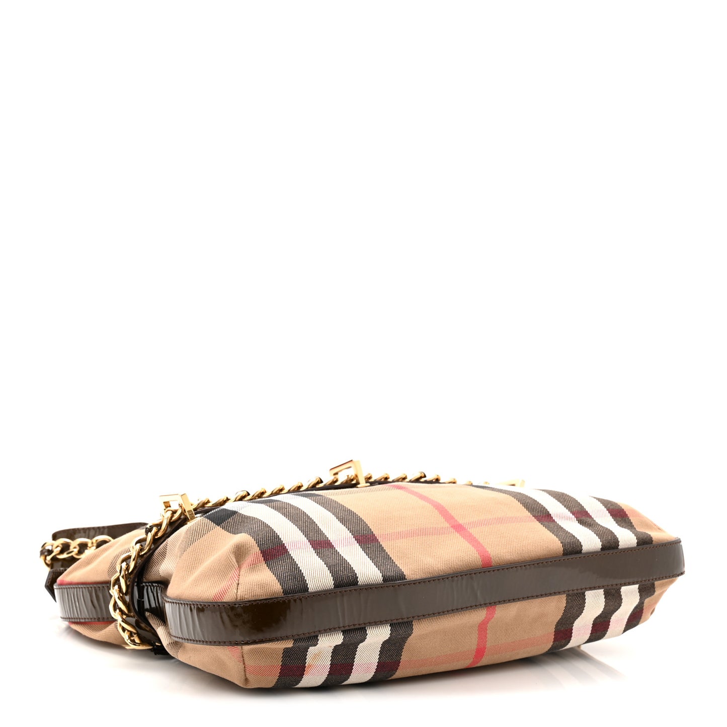 Patent House Check Chain Hobo Brown