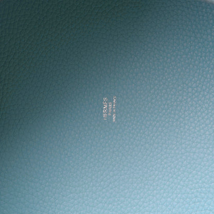 Hermes Taurillon Clemence Swift Picotin Lock 22 MM Bleu Atoll 9 of 11