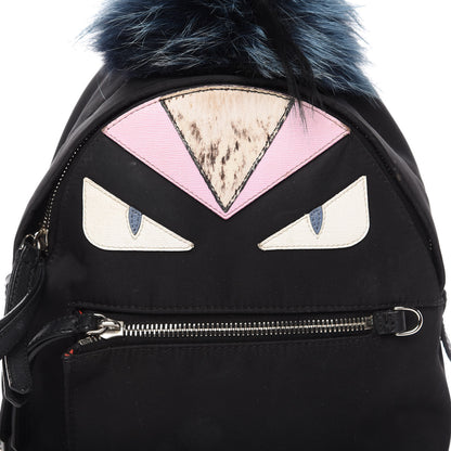 Fendi Nylon Vitello Fox Goat Fur Monster Eyes Mini Backpack Black Multicolor Sky 11 of 11