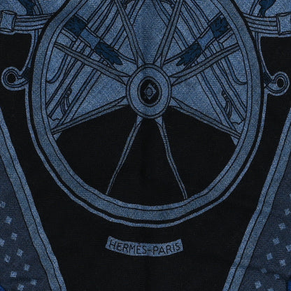 Hermes Cashmere Silk Washington Carriage Giant Triangle Scarf 2 of 3