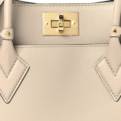 Louis Vuitton Calfskin Monogram On My Side MM Greige 7 of 9