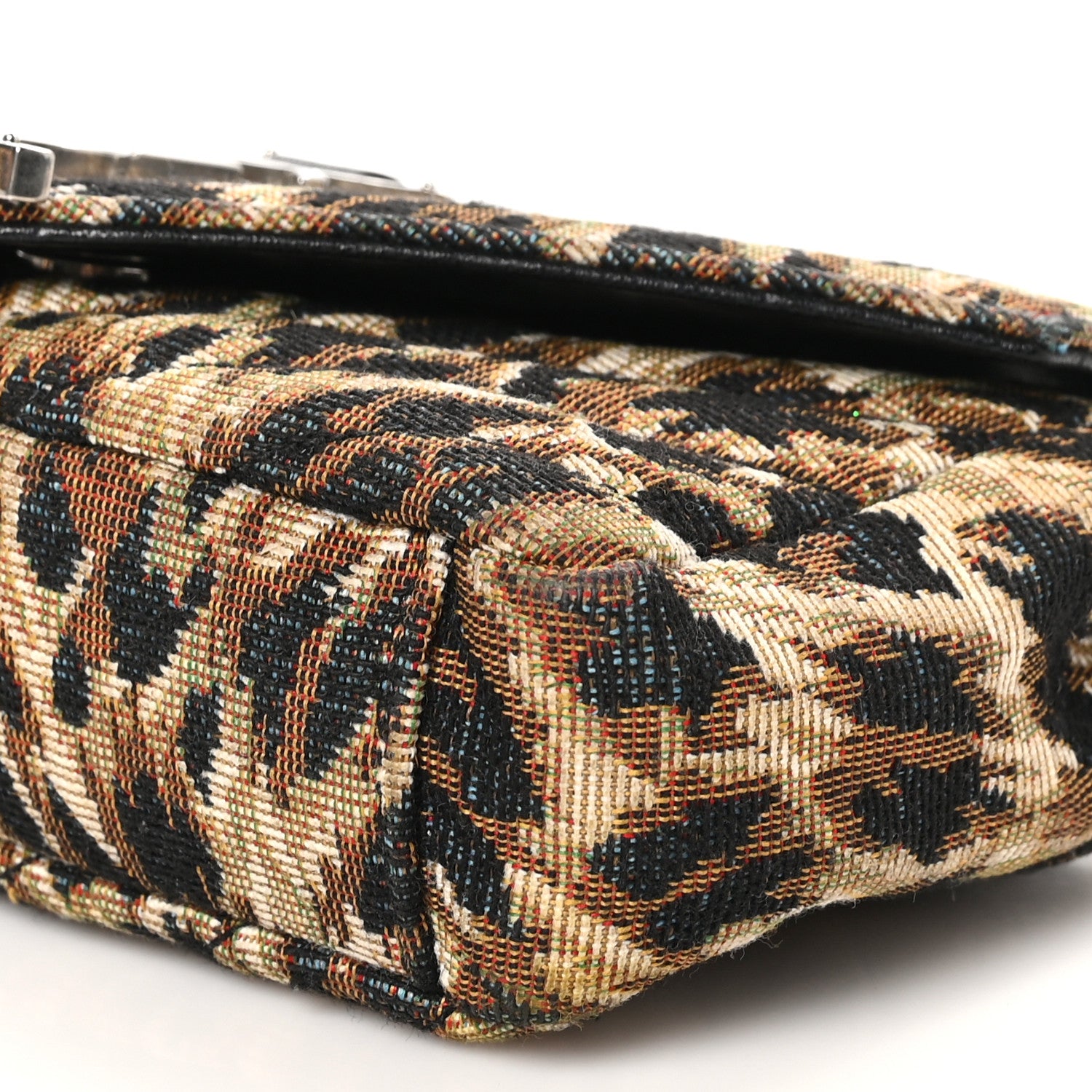 Saint Laurent Jacquard Leopard Matelasse Chevron Monogram Baby Chain Bag Black 10 of 10