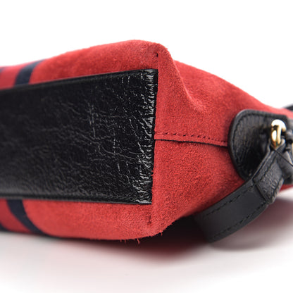 Gucci Suede Patent Web GG Small Ophidia Dome Shoulder Bag Hibiscus Red 10 of 10