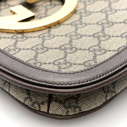 Gucci GG Supreme Monogram Textured Dollar Calfskin Blondie Chain Shoulder Flap Bag Beige Ebony New Acero 9 of 9