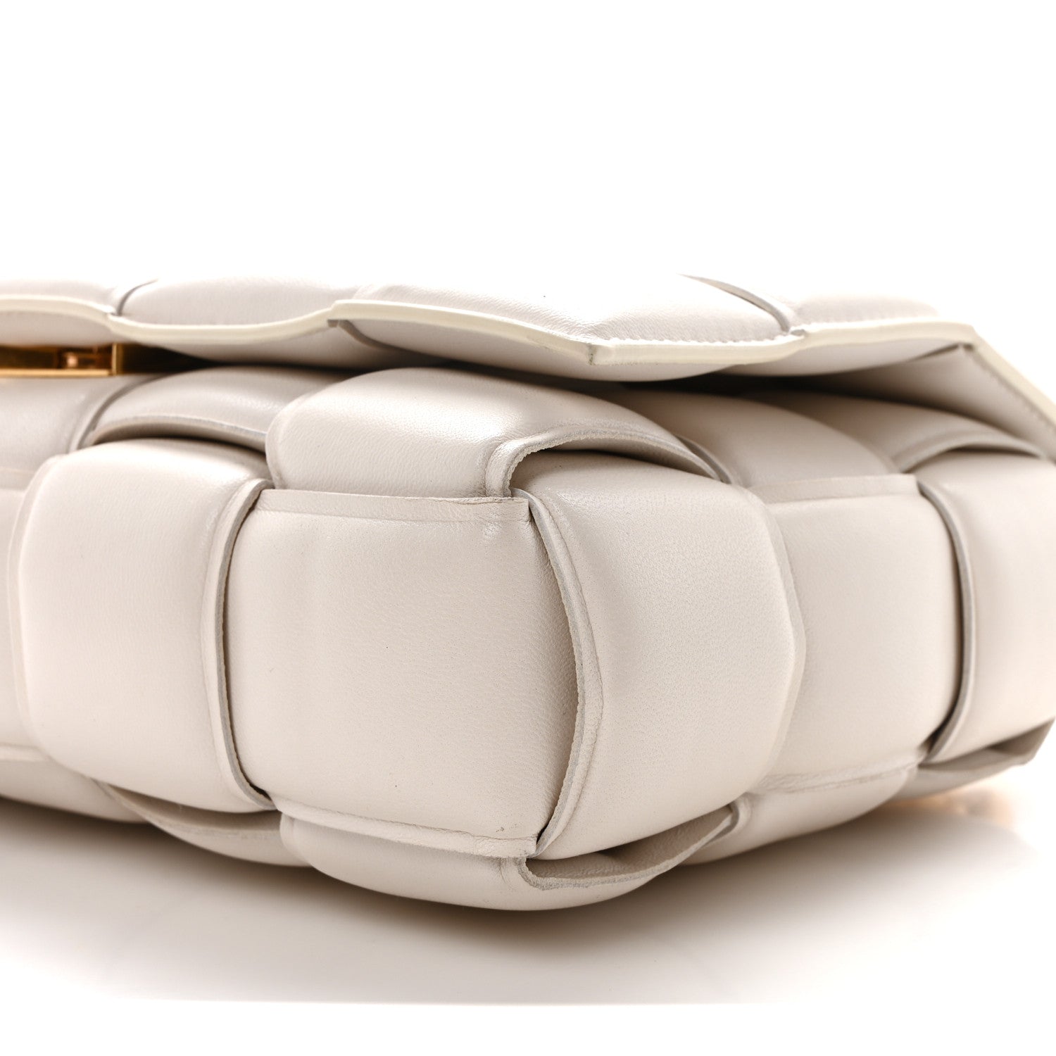 Bottega Veneta Lambskin Maxi Intreccio Padded Chain Cassette Crossbody Bag White 9 of 9