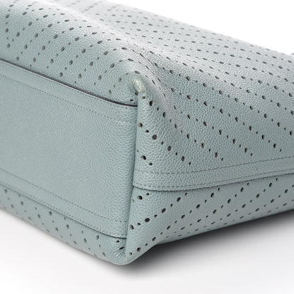 Chanel Perforated Grained Calfskin Large Shopping Tote Green 6 of 10