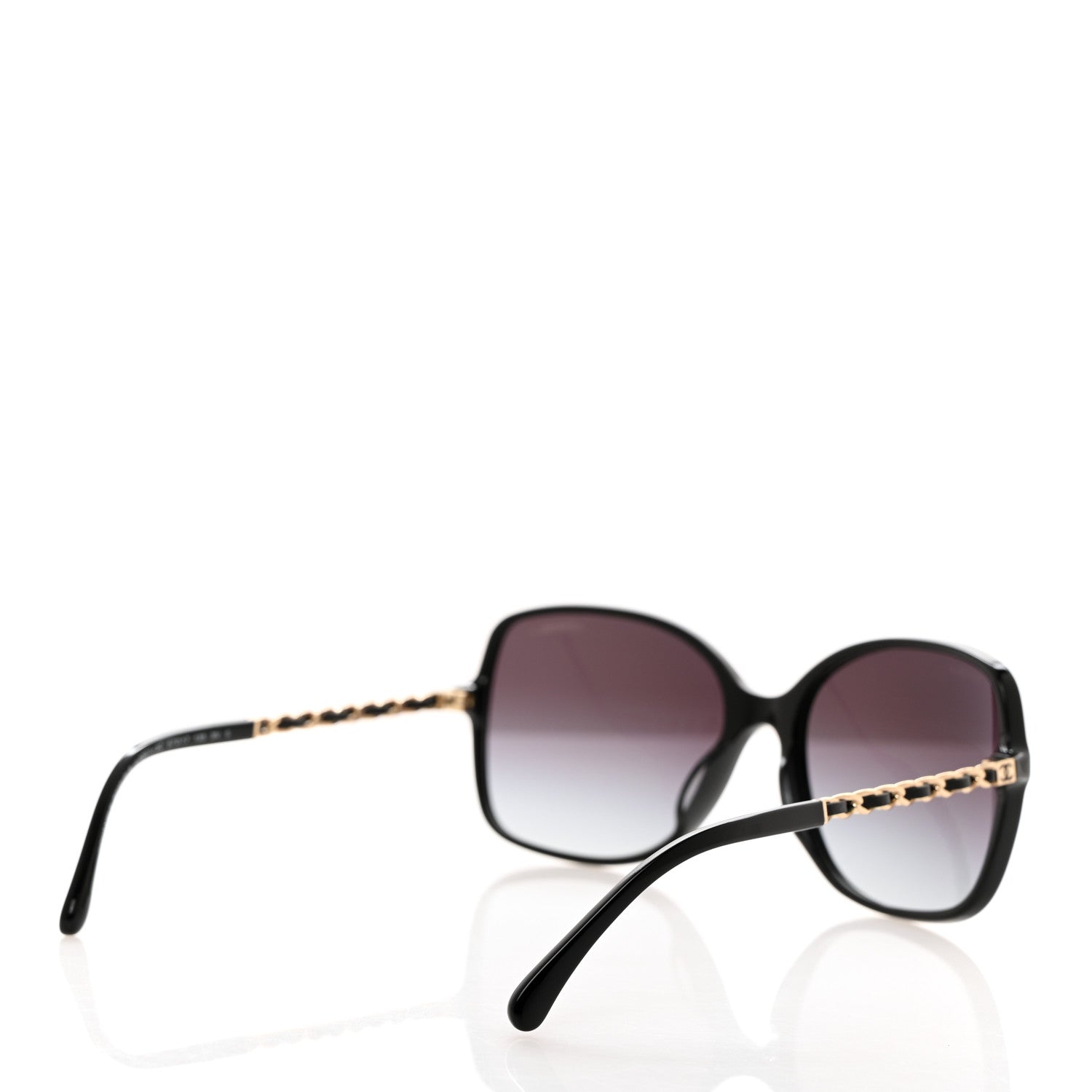 Chanel Lambskin Square Chain Sunglasses 5210-Q Black 4 of 8