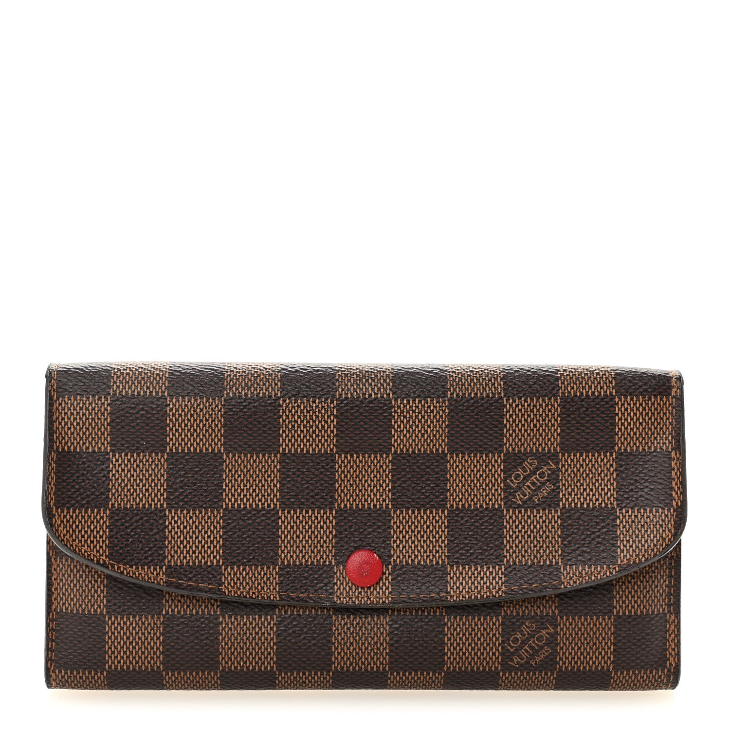 Louis Vuitton Damier Ebene Emilie Wallet Red 1 of 10