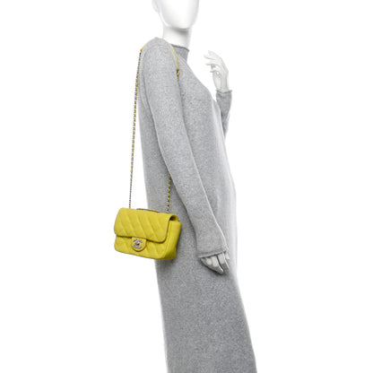Chanel Rubber Quilted Lambskin Mini Square Coco Rain Flap Yellow 2 of 14