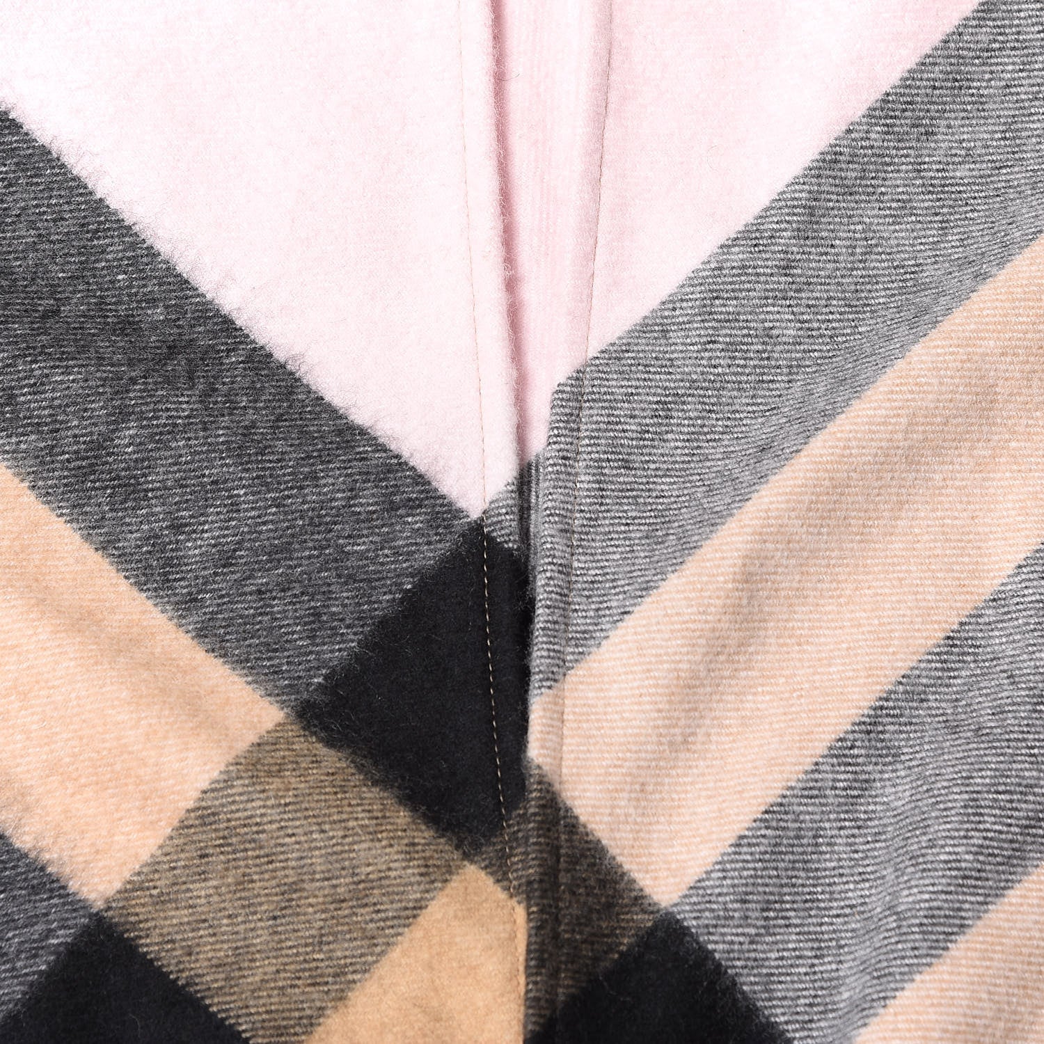 Burberry Cashmere Check Bandana Scarf Camel Ash Rose 3 of 4