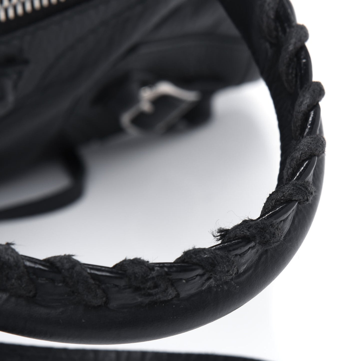 Matte Goatskin Rubber Covered Classic Hardware Mini City Black