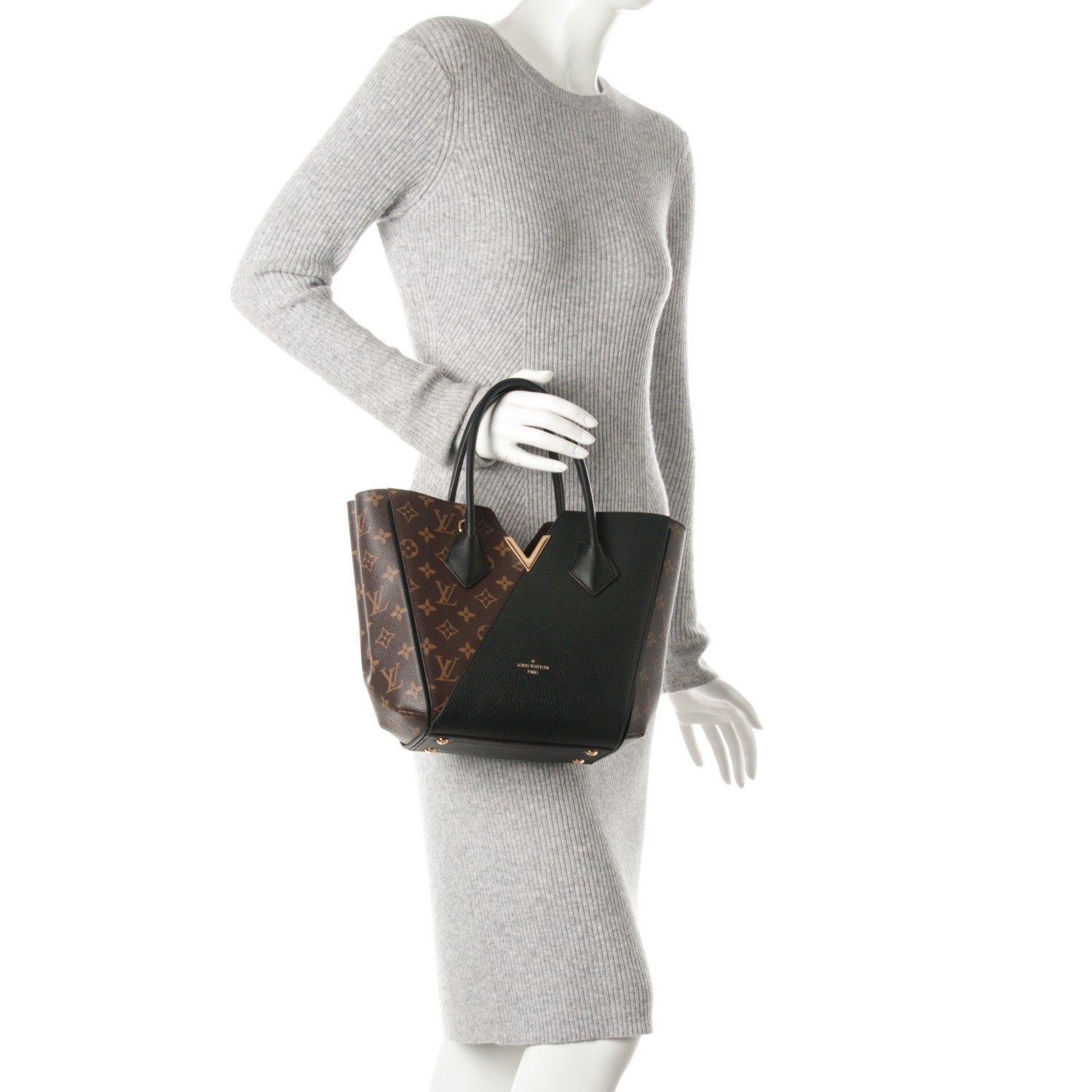 Louis Vuitton Calfskin Monogram Kimono Tote PM Black 2 of 6