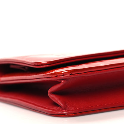 Chanel Patent Camellia Embossed Wallet On Chain WOC Red 10 of 11