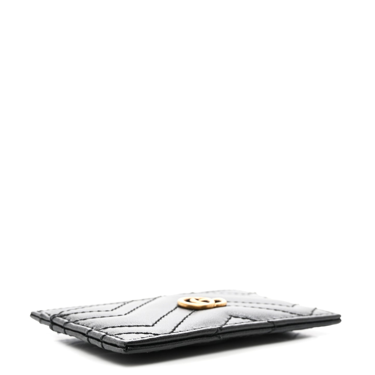 Calfskin Matelasse GG Marmont Card Holder Black