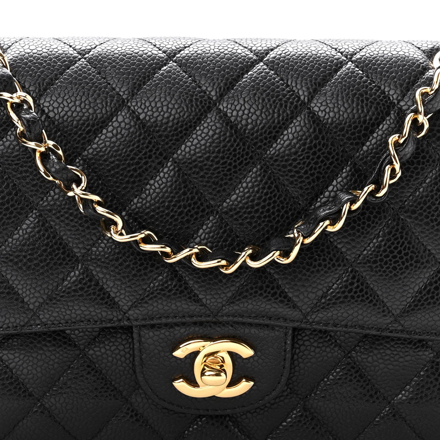 Chanel Caviar Quilted Medium Double Flap Black 8 of 10