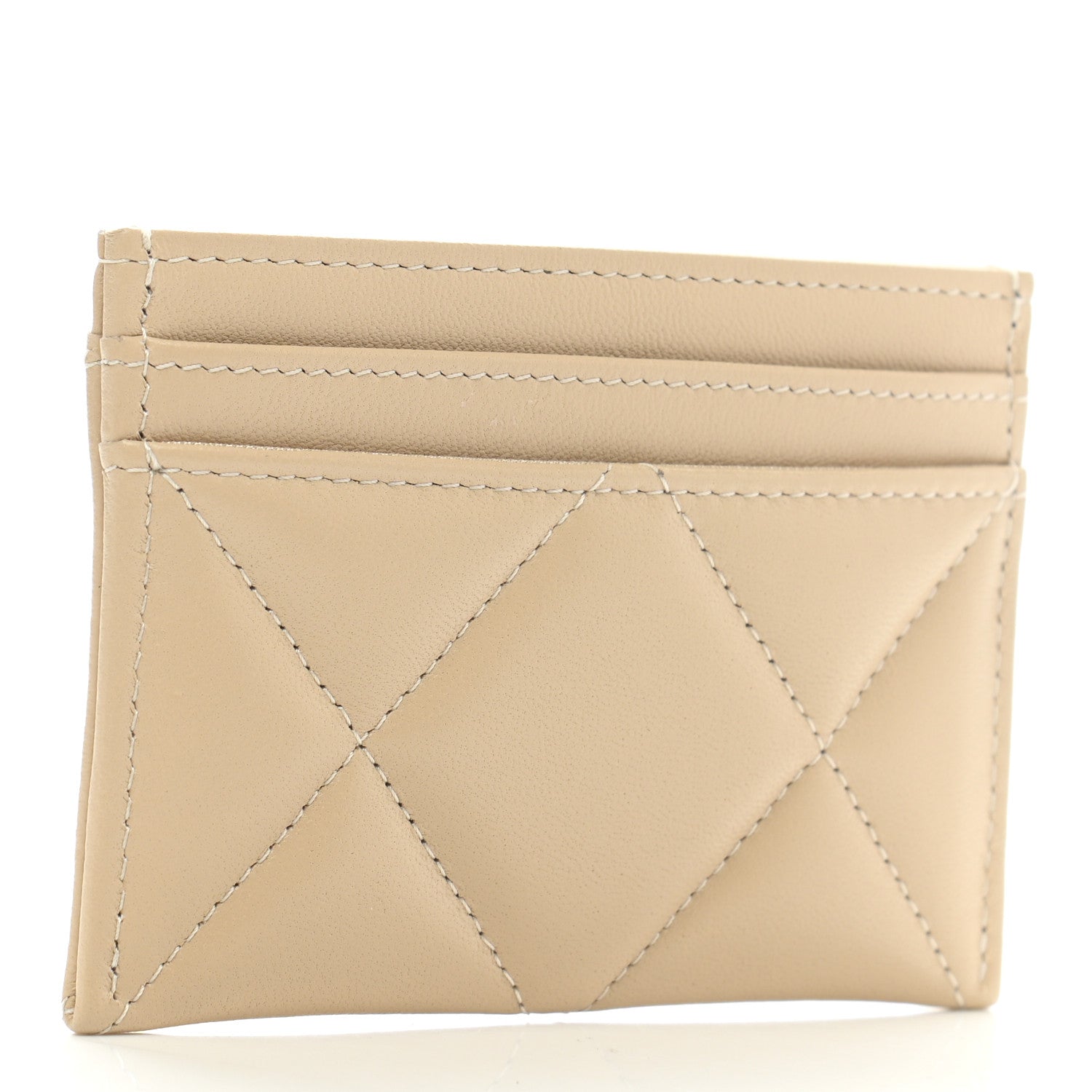 Chanel Lambskin Quilted 19 Card Holder Beige 3 of 8