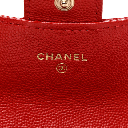 Chanel Caviar Quilted Flap Card Holder Wallet Red 7 of 9