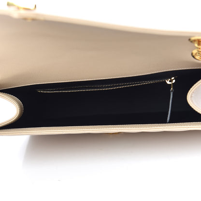 Saint Laurent Grain De Poudre Matelasse Chevron Large Monogram Satchel Nude Powder 7 of 9