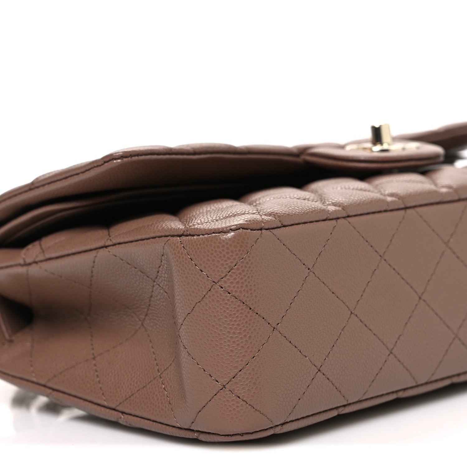 Chanel Caviar Quilted Medium Double Flap Brown 9 of 10
