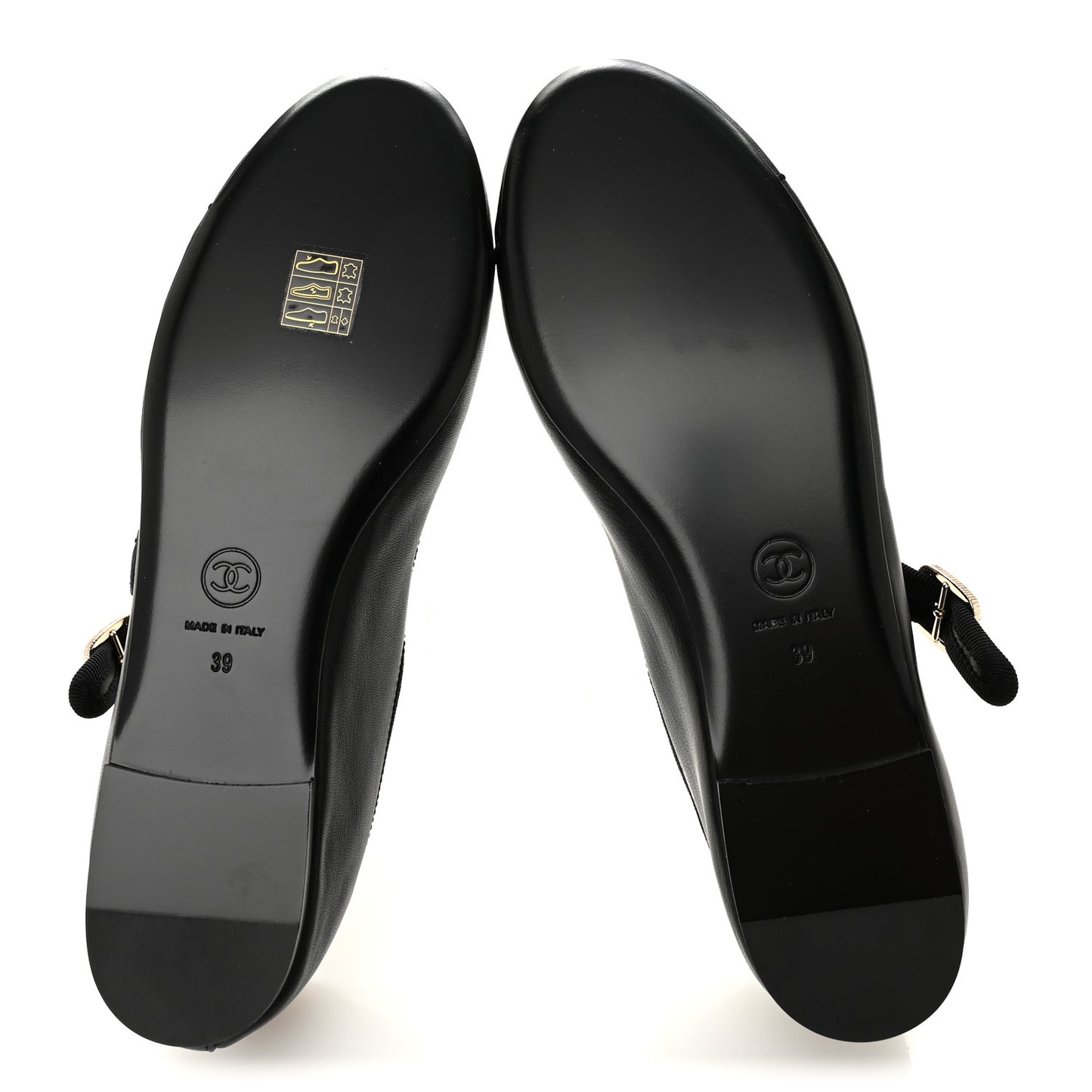 Lambskin Mary Jane Flats 39 Black